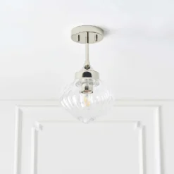 Addington Semi Flush Light - Nickel -NEBO Store 13794258 1894957104722286