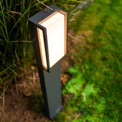 Lutec Qubo LED Outdoor Bollard Light - Anthracite -NEBO Store 13950213 1584993071774315