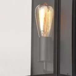 Minerva Outdoor Box Lantern Wall Light - Black -NEBO Store 13956092 1724995190332837