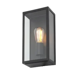Minerva Outdoor Box Lantern Wall Light - Black -NEBO Store 13956092 8584995190292484