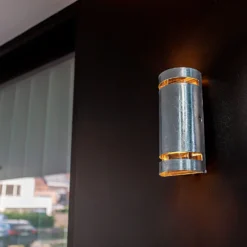 Lutec Ran 2x GU10 Outdoor Wall Light - Galvanised Steel -NEBO Store 13971738 1744993071487236