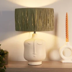 Face Table Lamp - Sage