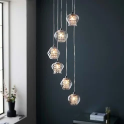 Clashmore Cluster Pendant Ceiling Light - Chrome Effect -NEBO Store 14301803 9875038437910002