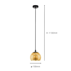 Eglo Albaraccin Pendant Ceiling Light - Black & Gold -NEBO Store 14302950 1535038223095695