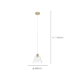 Eglo Copley Pendant Ceiling Light - Soft Gold & Clear -NEBO Store 14302957 8155038223998848