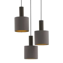 Eglo Concessa 1 3 Lamp Pendant Ceiling Light - Cappuccino & Gold -NEBO Store 14302962 3315038224252558