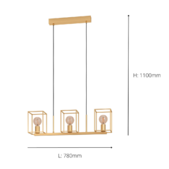 Eglo Cumiole 3 Lamp Diner Bar Light - Gold -NEBO Store 14302963 1485038223946645