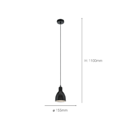 Eglo Priddy Pendant Ceiling Light - Black -NEBO Store 14302969 1445038223728401