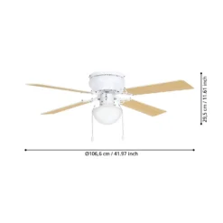 Eglo Cagliari Ceiling Fan With Light - Matt White -NEBO Store 14742120 2115052700503681